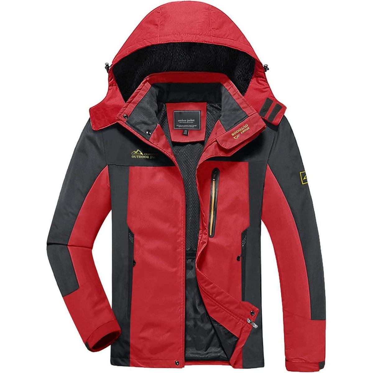 Herren Softshelljacke wasserabweisend mit abnehmbarer Kapuze Rot L