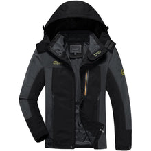 Herren Softshelljacke wasserabweisend mit abnehmbarer Kapuze Schwarz-grau M