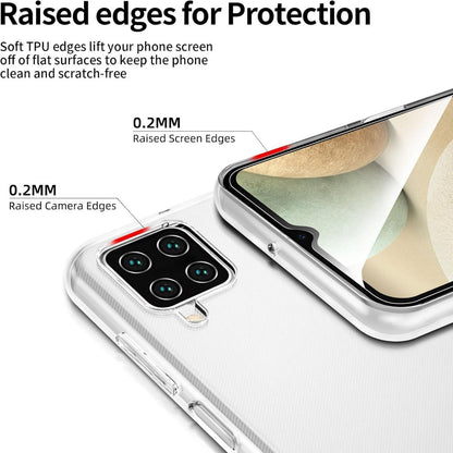 Hülle Schutzglas Samsung Galaxy A12 M12 Transparent Silikon TPU