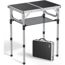 Klapptisch Camping 60x40cm Aluminium 3 Höhen verstellbar mit Netz
