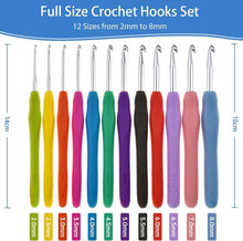 Ergonomisches 45-teiliges Häkelnadel-Set mit Gummigriffenäge