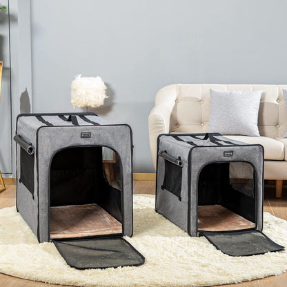 Faltbare Hundebox mit Plüschmatte – Tragbar & Reisenah