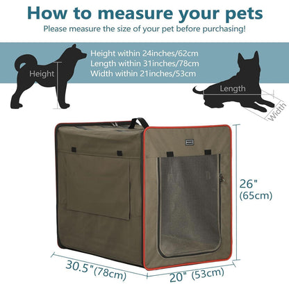 Faltbare Hundebox mit Plüschmatte – Braun, L 79x53.5x66cm