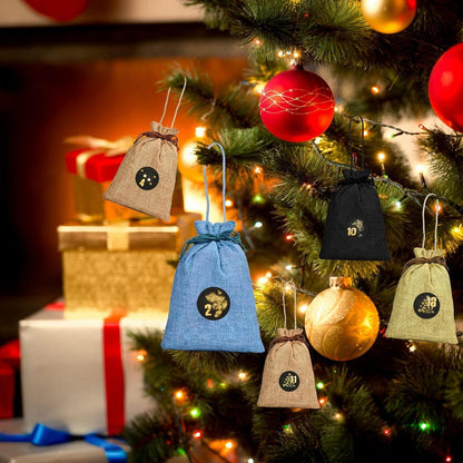 Adventskalender Aufkleber Set mit Zahlen 1-24