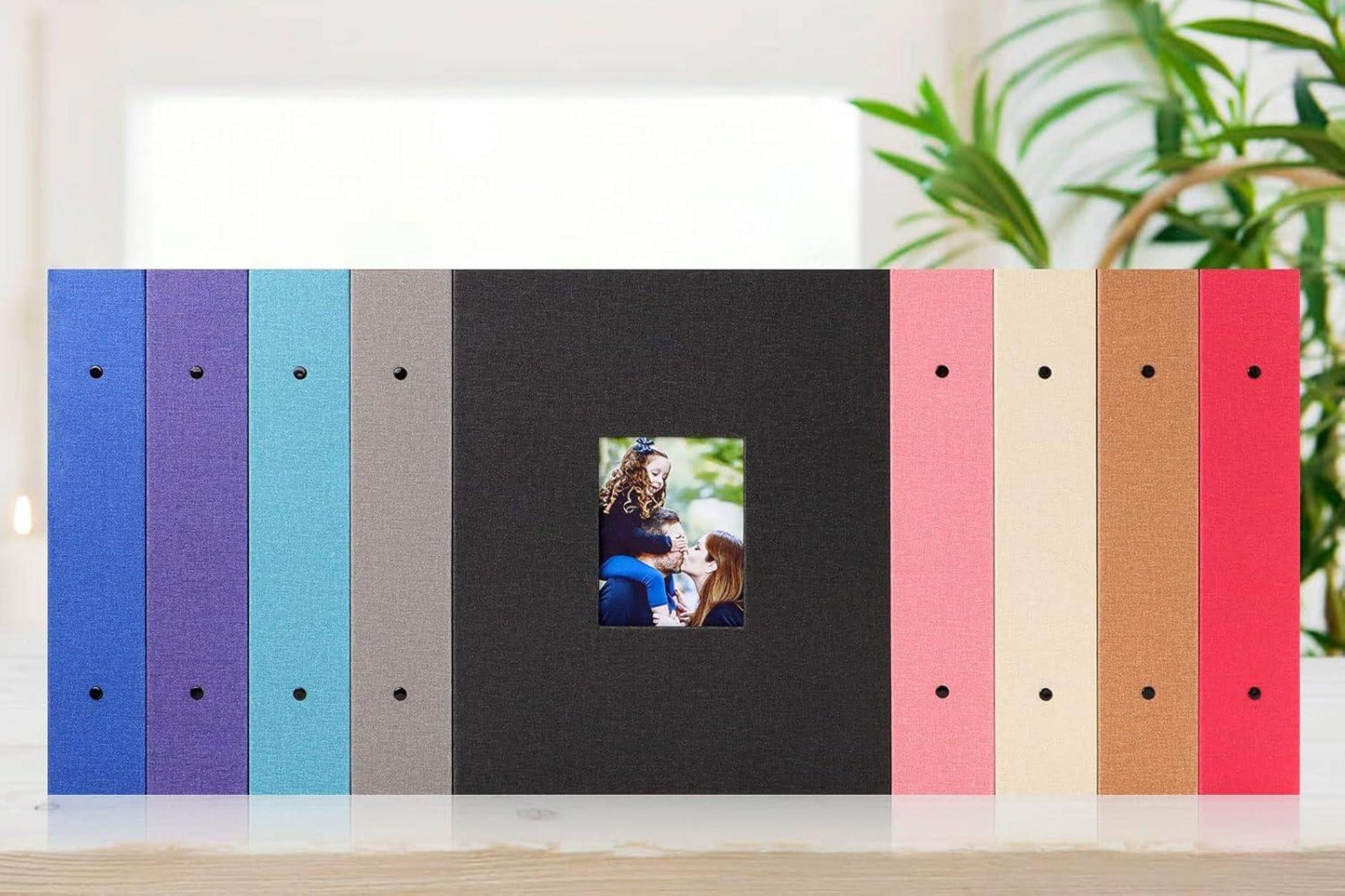 Fotoalbum 10x15 Leinen Einsteckalbum 400 Taschen Hochformat Grau