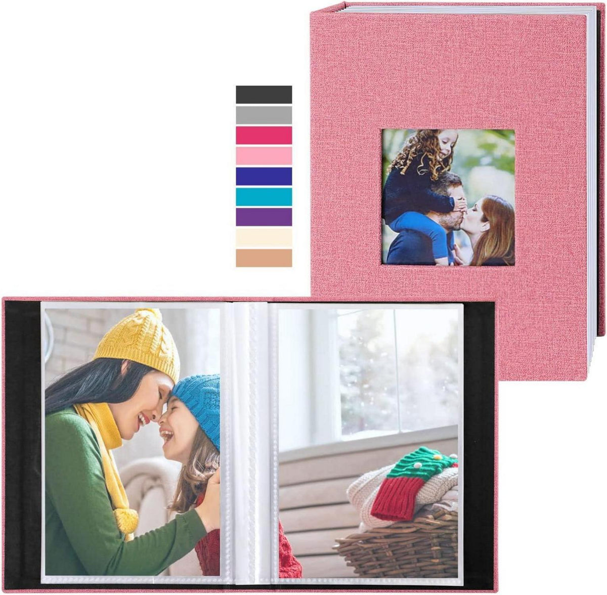 Fotoalbum 10x15 Leinen Einsteckalbum 100 Taschen 2 Packungen Rot