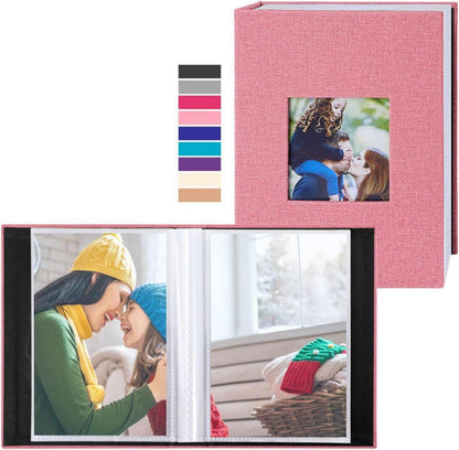 Fotoalbum 10x15 Leinen Einsteckalbum 100 Taschen 2 Packungen Rot