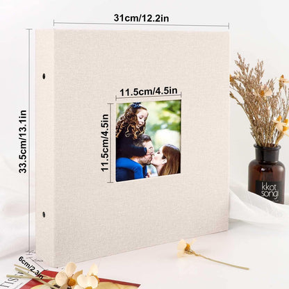 XXL Fotoalbum Leinen 1000 Fotos 10x15cm Beige