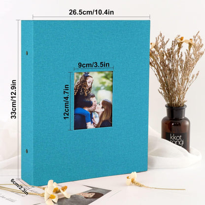 Fotobuch 10x15 Leinen Einsteckalbum 400 Taschen Blaugrün