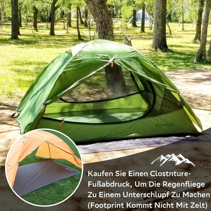 Clostnature 3-Jahreszeiten Campingzelt 2 Personen wasserdicht kompakt Gelb