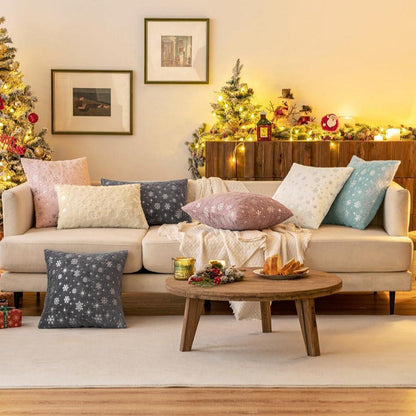 Flauschige Weihnachtskissen 40x40 cm - 2er Set Beige