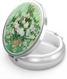 Pillendose 3 Fächer Metall Medizin Organizer Geschenk Rosen-Van Gogh