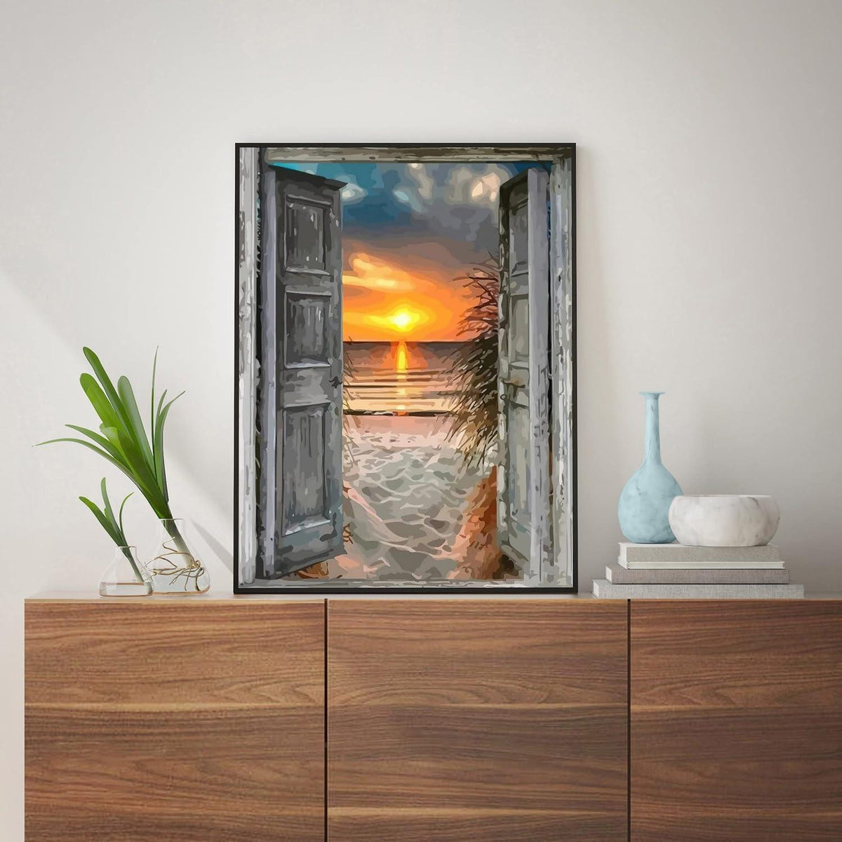 Malen nach Zahlen Sonnenuntergang am Meer – DIY Ölgemälde Kit