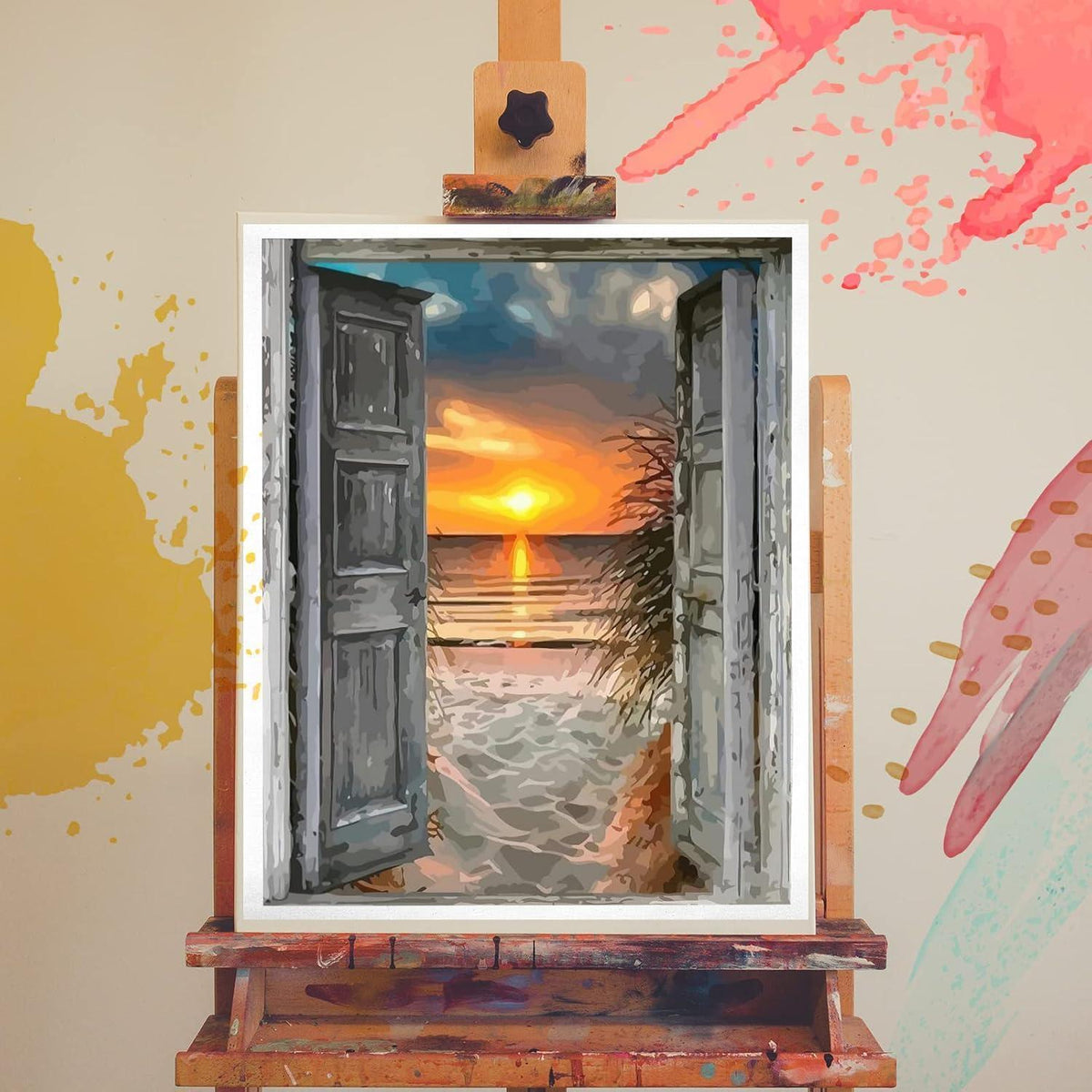 Malen nach Zahlen Sonnenuntergang am Meer – DIY Ölgemälde Kit
