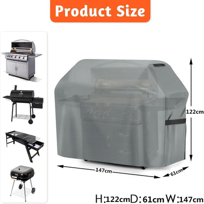 Wetterfeste Grillabdeckung 147x61x122cm – Grau