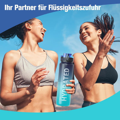 Sahara Sailor Trinkflasche Sport BPA-frei Tritan 1L Auslaufsicher Gym Yoga