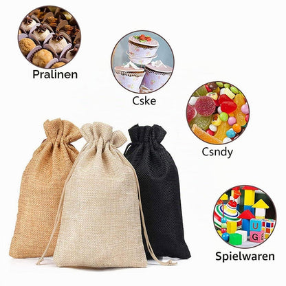 24 Jute Adventskalender zum Befüllen mit Zubehör