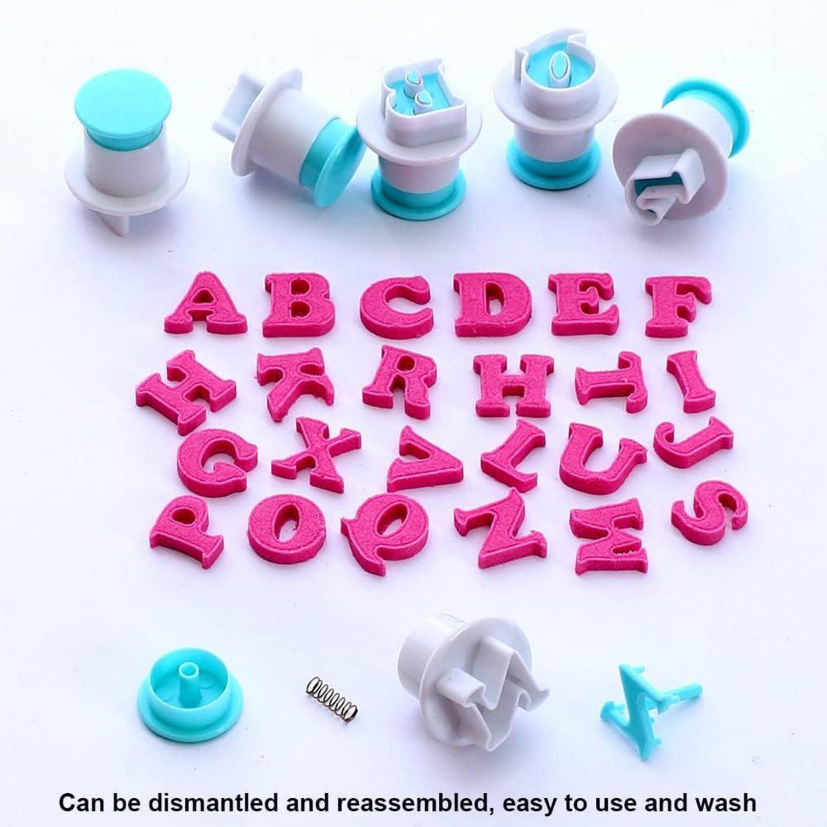 62-teiliges Buchstaben Zahlen Fondant Ausstechformen-Set, Kuchen Dekoration Alphabet Formen