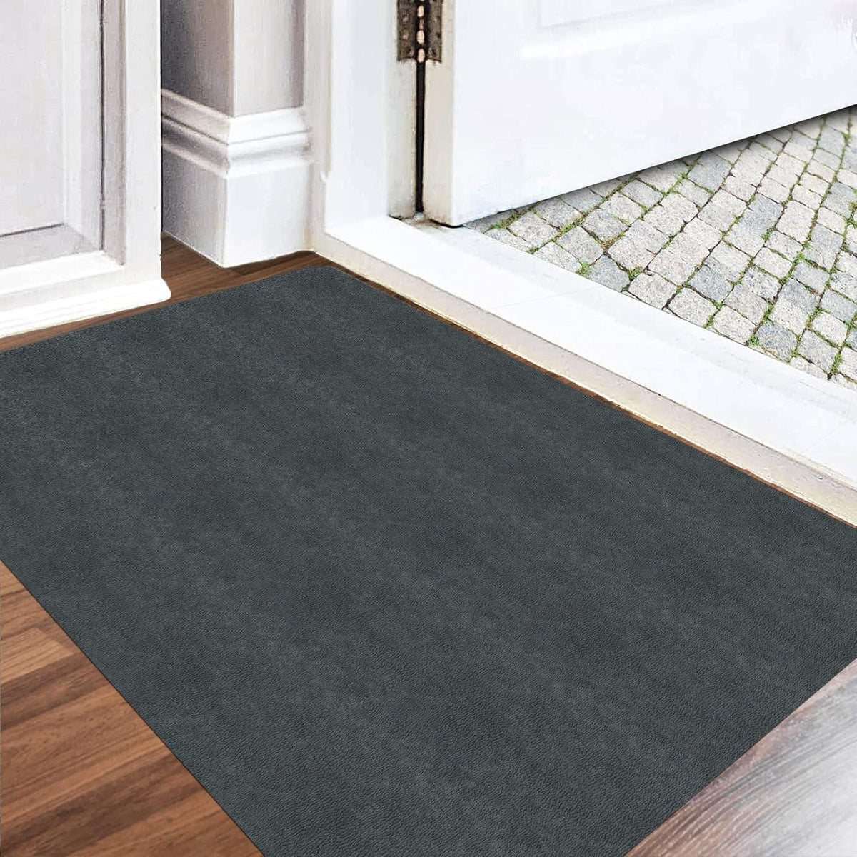 DFIONC Fußmatte innen Dunkelgrau 60x90 cm waschbar rutschfest