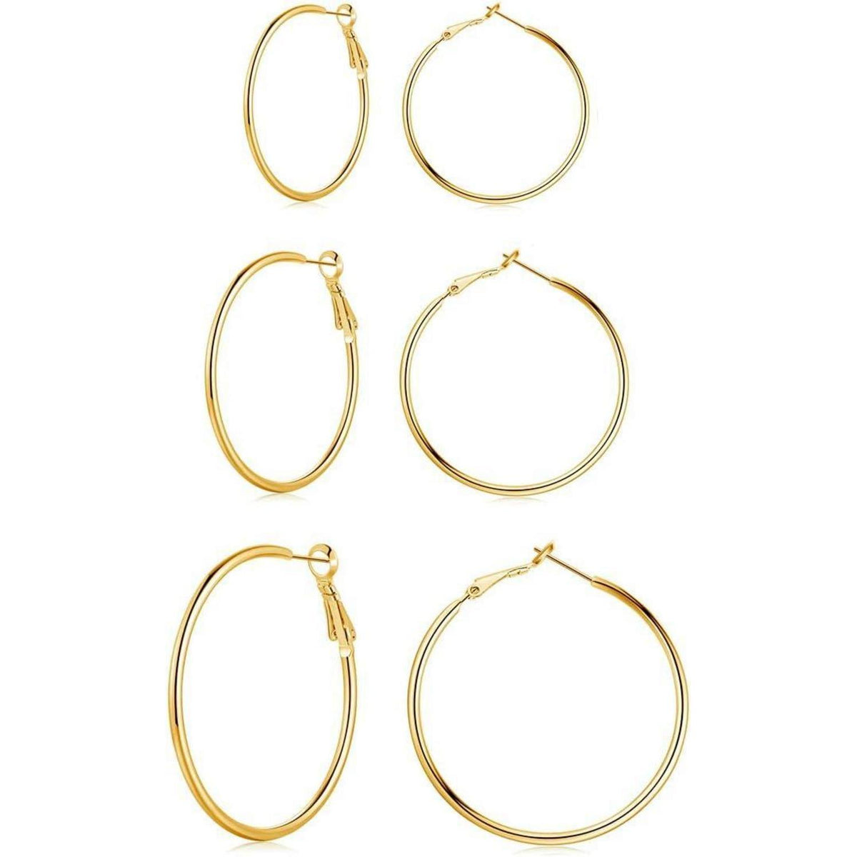 Silber Creolen Set 925 - 40/50/60mm - Silber/Rosegold/Gold