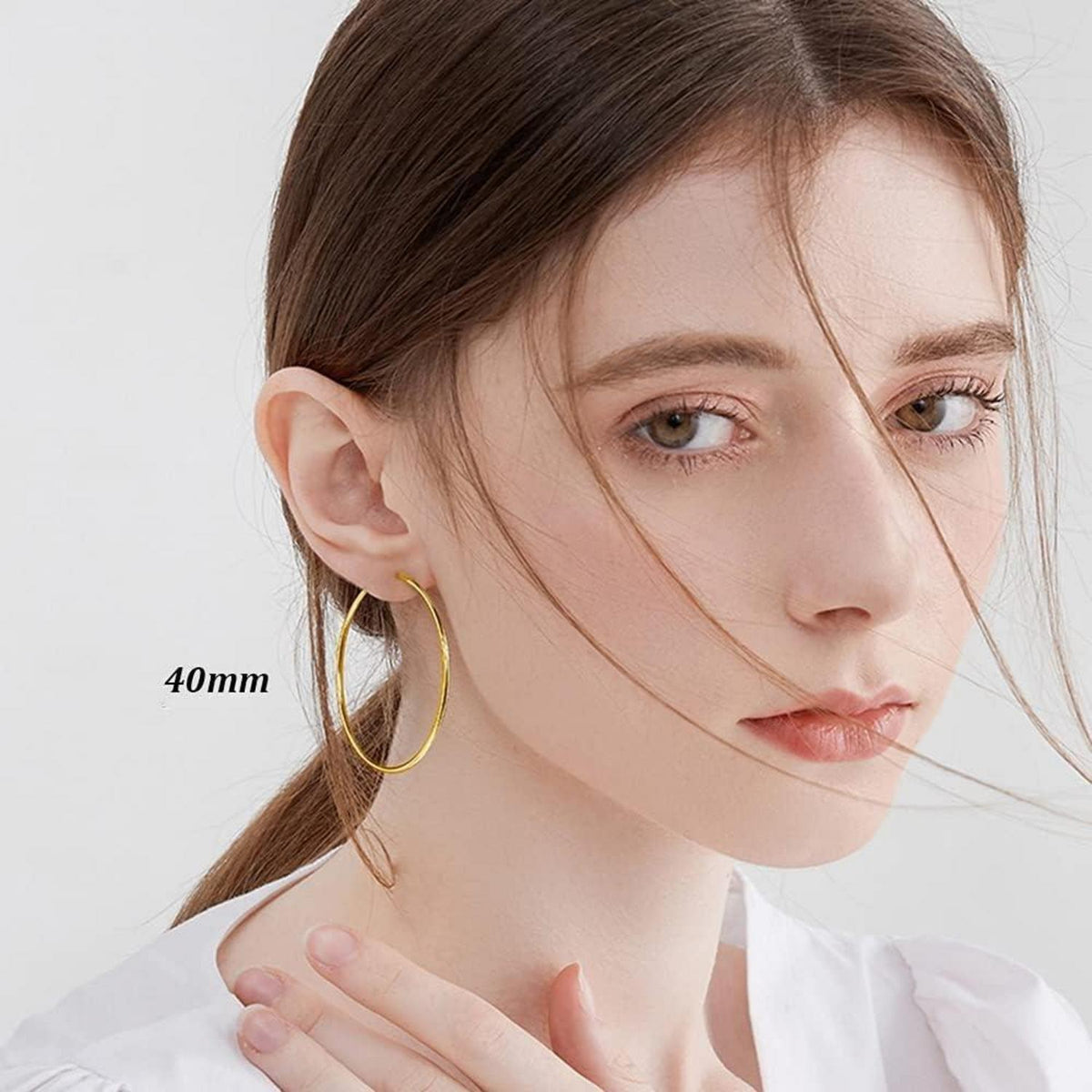 Silber Creolen Set 925 - 40/50/60mm - Silber/Rosegold/Gold