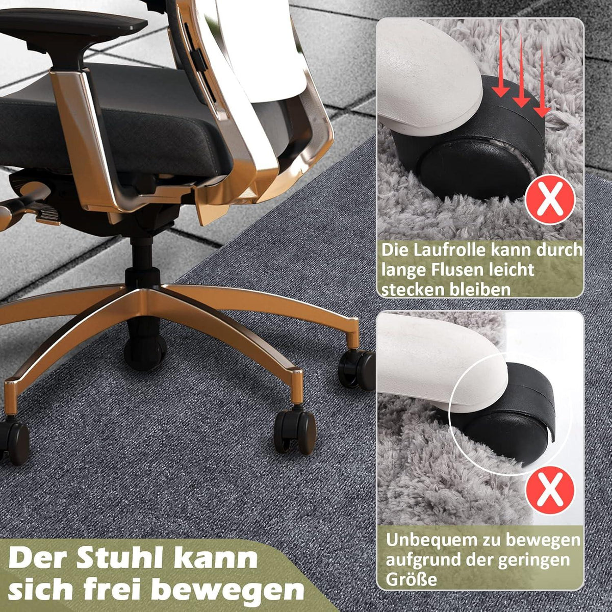 Bodenschutzmatte für Hartböden 90x140 cm rutschfeste Schutzmatte
