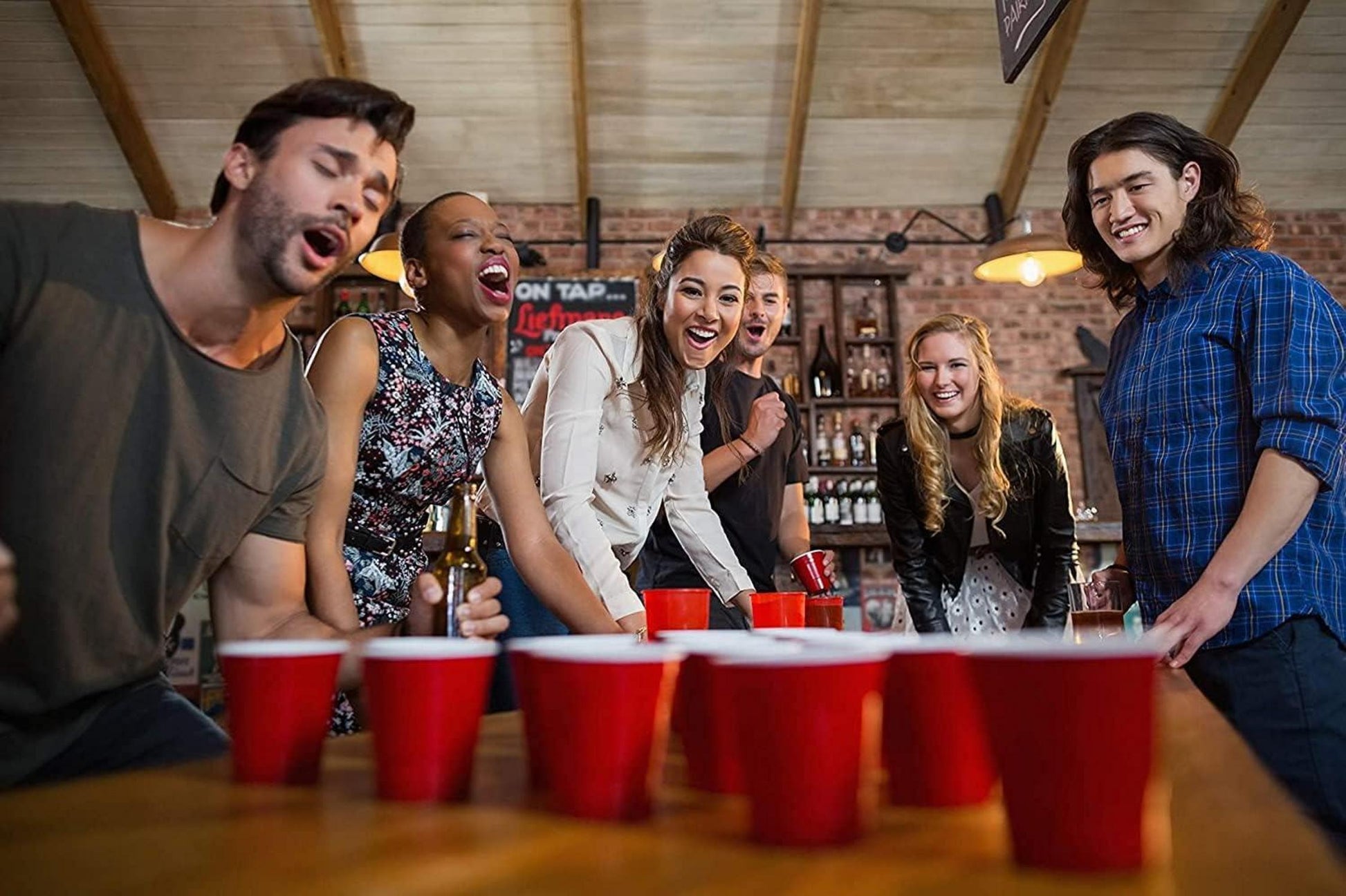 Beer Pong Becher Set 50er Bierpong Becher +5 Bälle 473ml Wiederverwendbar