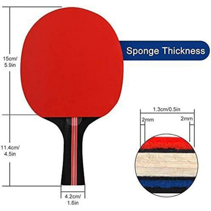 Tischtennisschläger Set mit Tasche, 2 Schläger, 3 Bälle