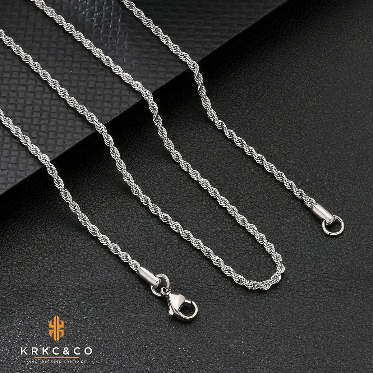 Herren Goldkette Silberkette 2,5mm Edelstahl Weizenkette 45,7cm