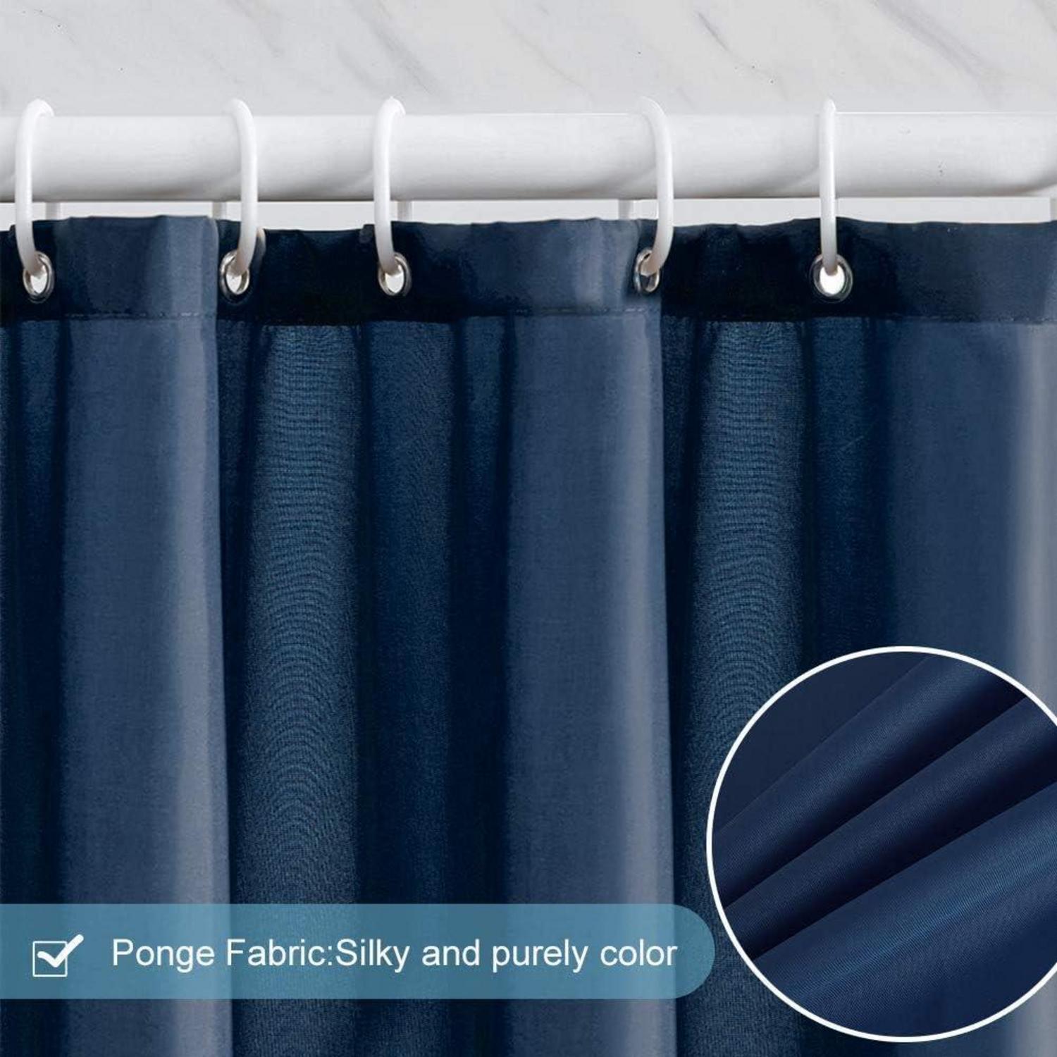 Duschvorhang Schmal 80x180 Textil Polyester Dunkelblau 6