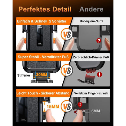 Handyhalterung Auto mit Starkem Saugnapf & Lüftungsclip