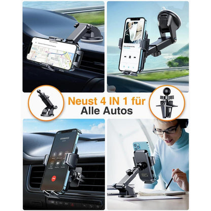 Handyhalterung Auto mit Starkem Saugnapf & Lüftungsclip