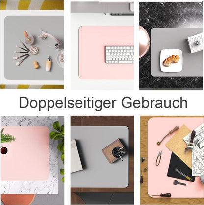 Schreibtischunterlage Doppelseitig Wasserdicht 80x40 cm Schwarz Grau