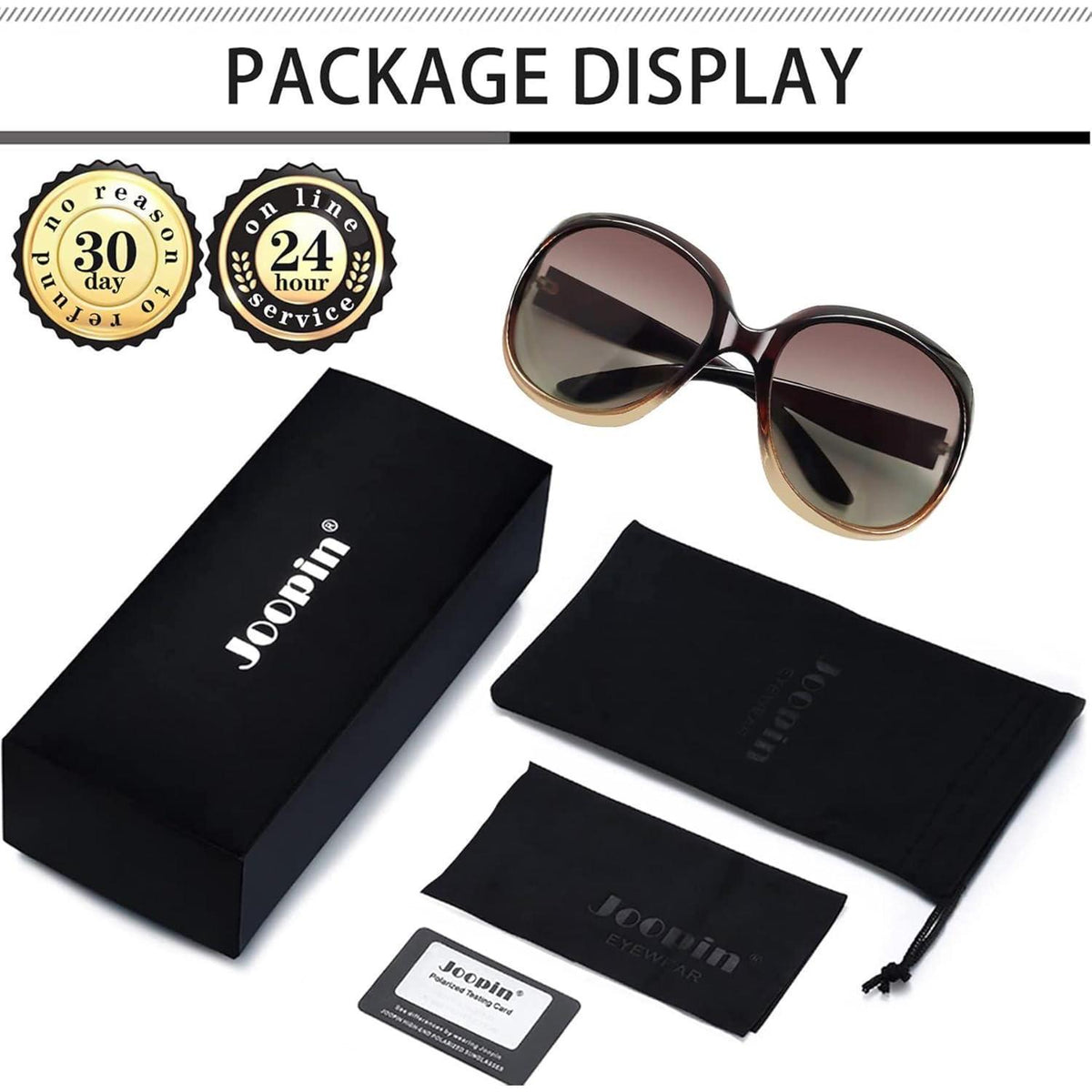 Übergroße Damen Sonnenbrille polarisiert UV400 Braun