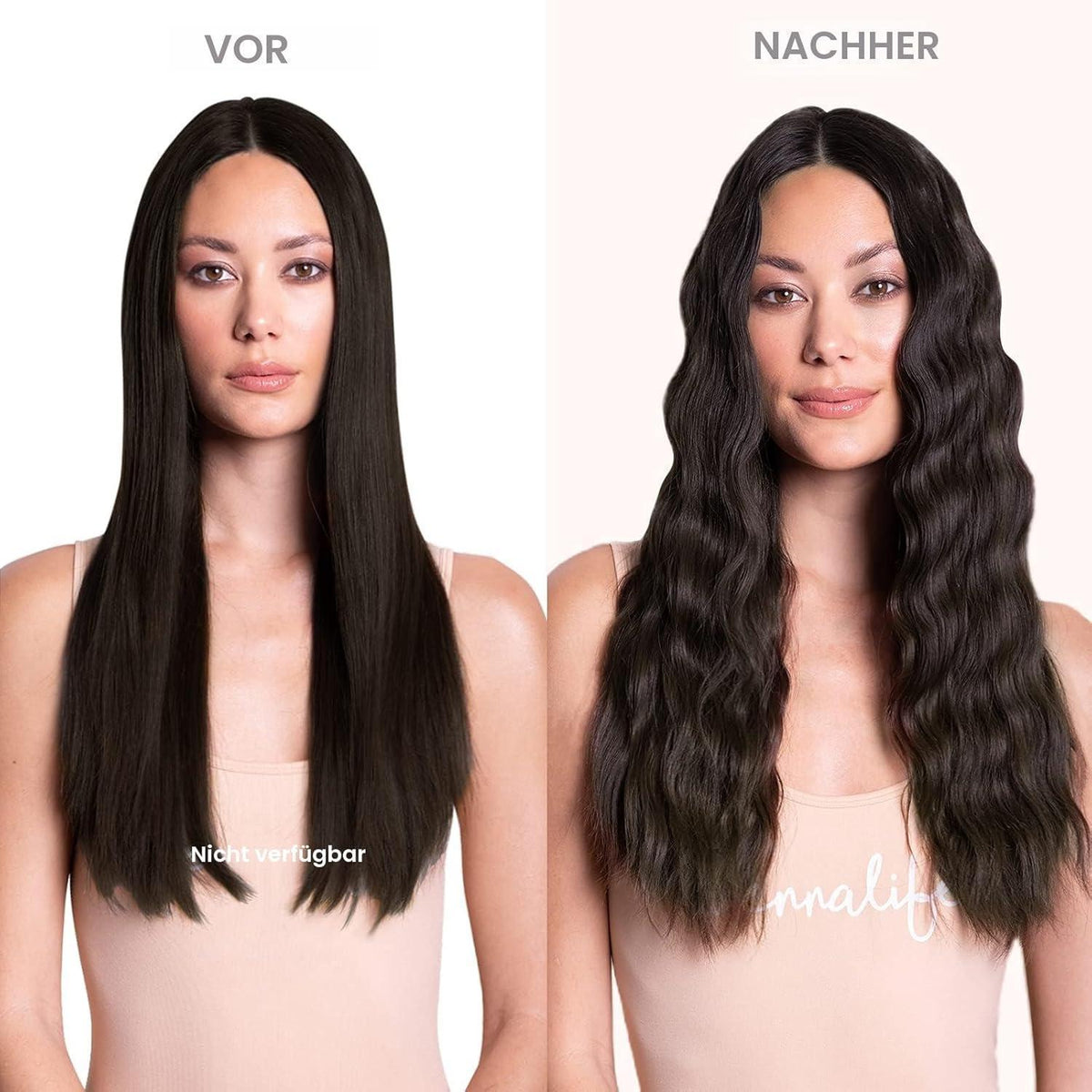 Clip-in Haarverlängerung Echthaar Dunkelbraun 60cm 150g