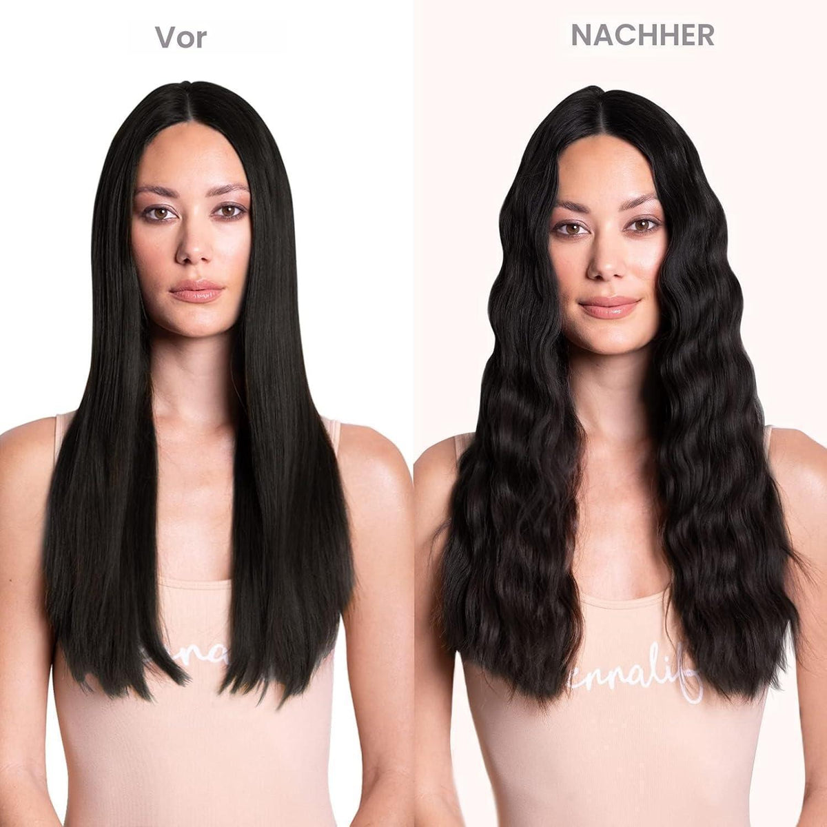 Echthaar Clip-Ins Schwarz 40cm - 150g Remy Haarverlängerung