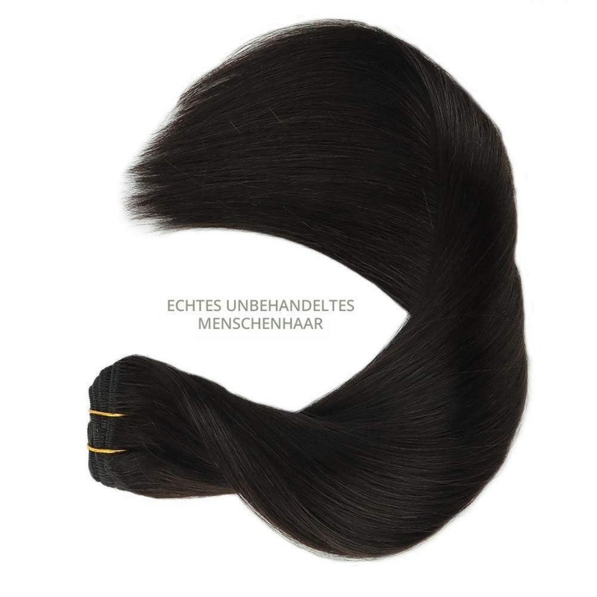 Echthaar Clip-Ins Schwarz 40cm - 150g Remy Haarverlängerung