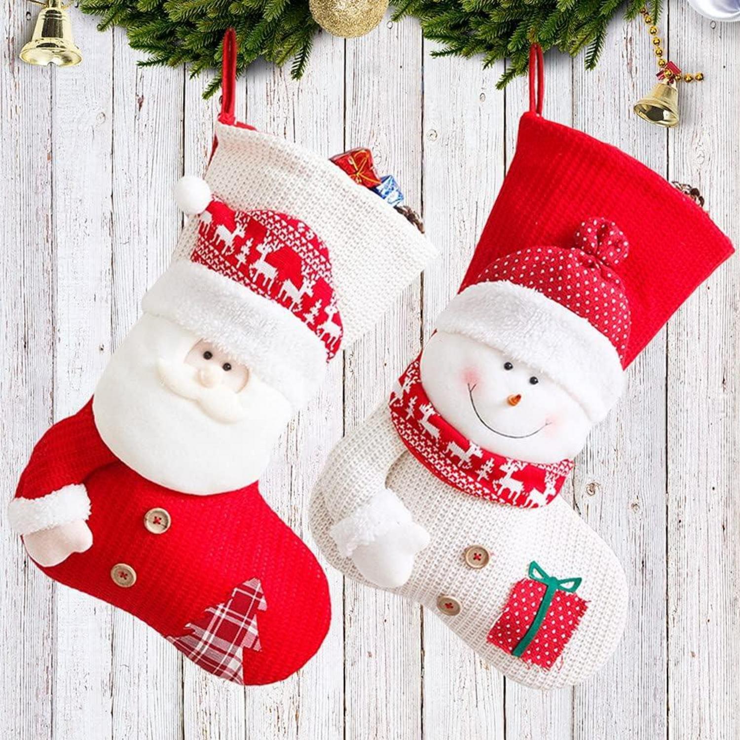 Weihnachtsstrümpfe Set Weihnachtsmann Schneemann Hirsch