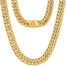 Panzerkette Armband Herren Edelstahl 18K Gold Cuban Link