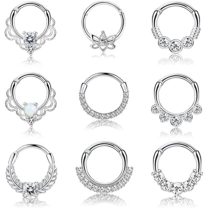 9x Nasenring Set | Septum, Daith, Helix | 16G Edelstahl