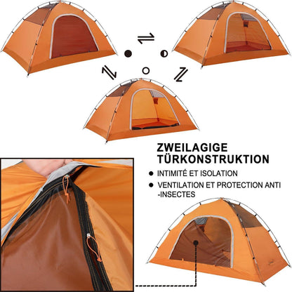 4 Personen Kuppelzelt wasserdicht leicht für Camping Outdoor Grün