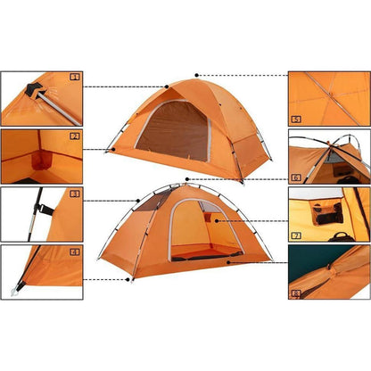 4 Personen Kuppelzelt wasserdicht leicht für Camping Outdoor Grün