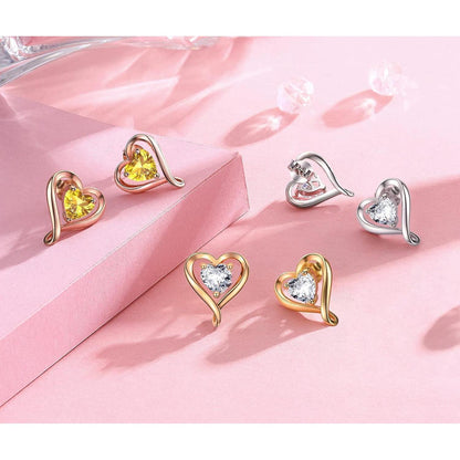 Silber Herz Schmuckset für Damen – Halskette & Ohrringe