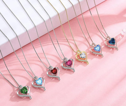 Herz Zirkonia Damen Schmuck Set 925 Silber Halskette