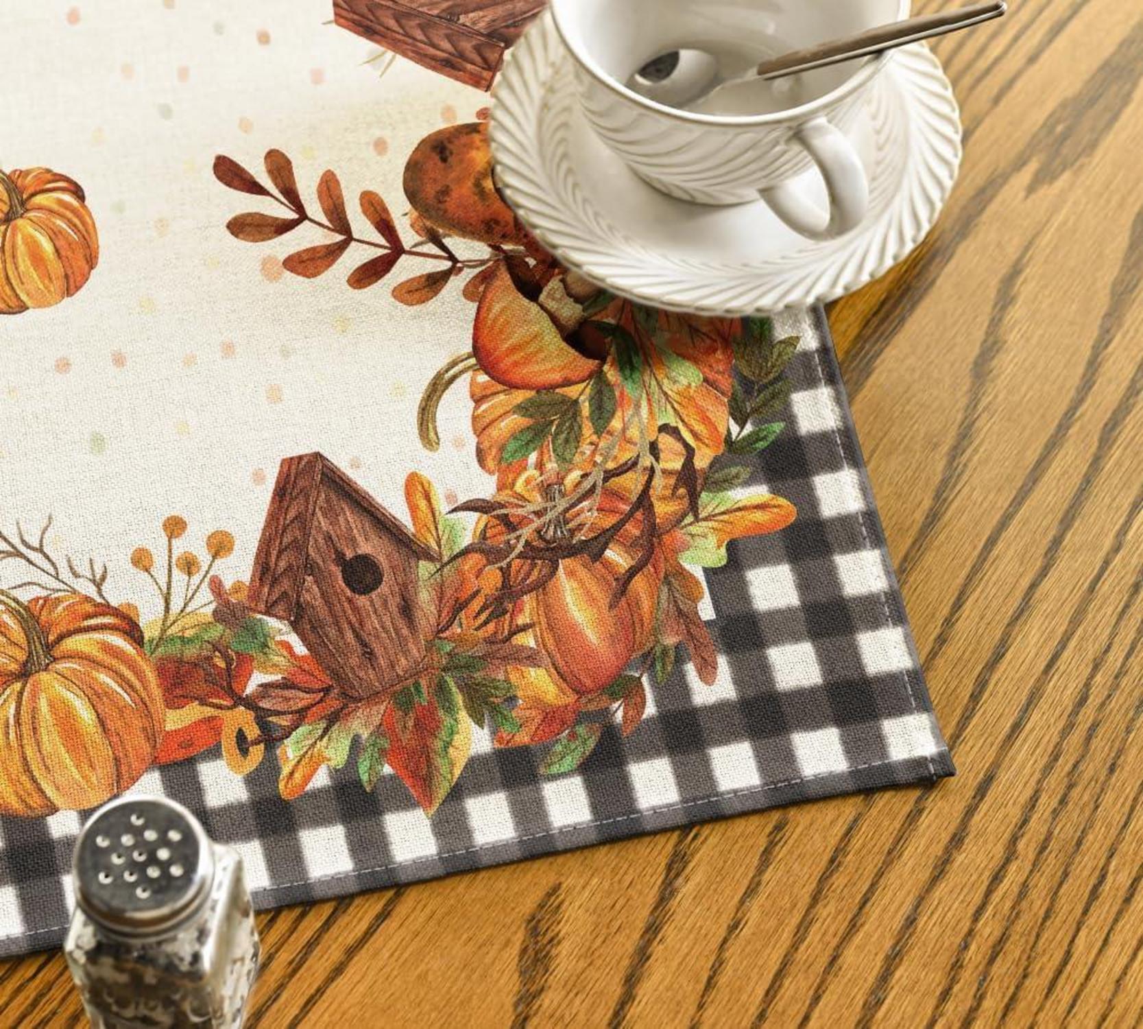 Artoid Mode Büffelkaro Herbst Tischdecke 85x85 cm Orange
