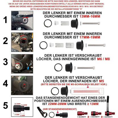 Motorrad Lenkerendenspiegel E24 CNC schwarz – Blendschutz