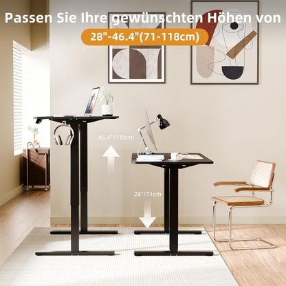 Elektrischer Höhenverstellbarer Schreibtisch 110x60cm Schwarz