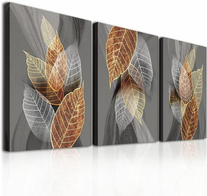 Bilder Blätter Natur Golden Pflanzen Wandbild Leinwandbild