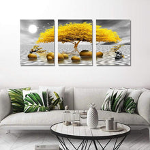 Moderne Gelbe Baum Leinwand Bilder Set