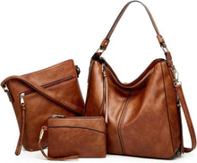 Handtaschen und Geldbörsen Set Damen PU Leder große Schultertasche